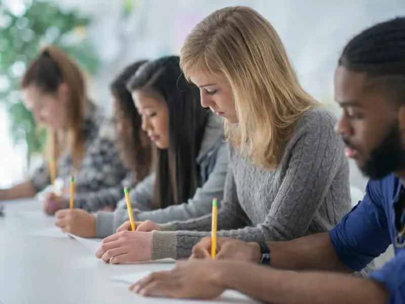 People taking test